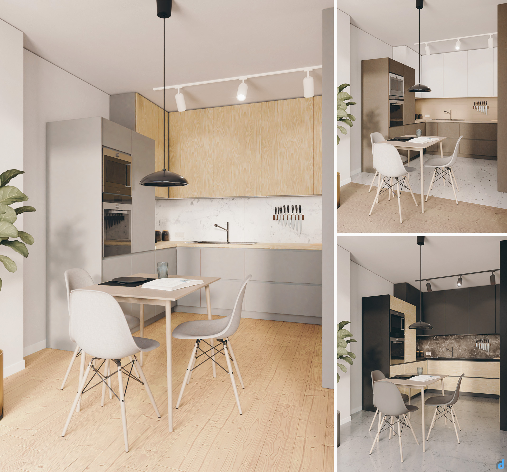 Apartment kitchen design variations