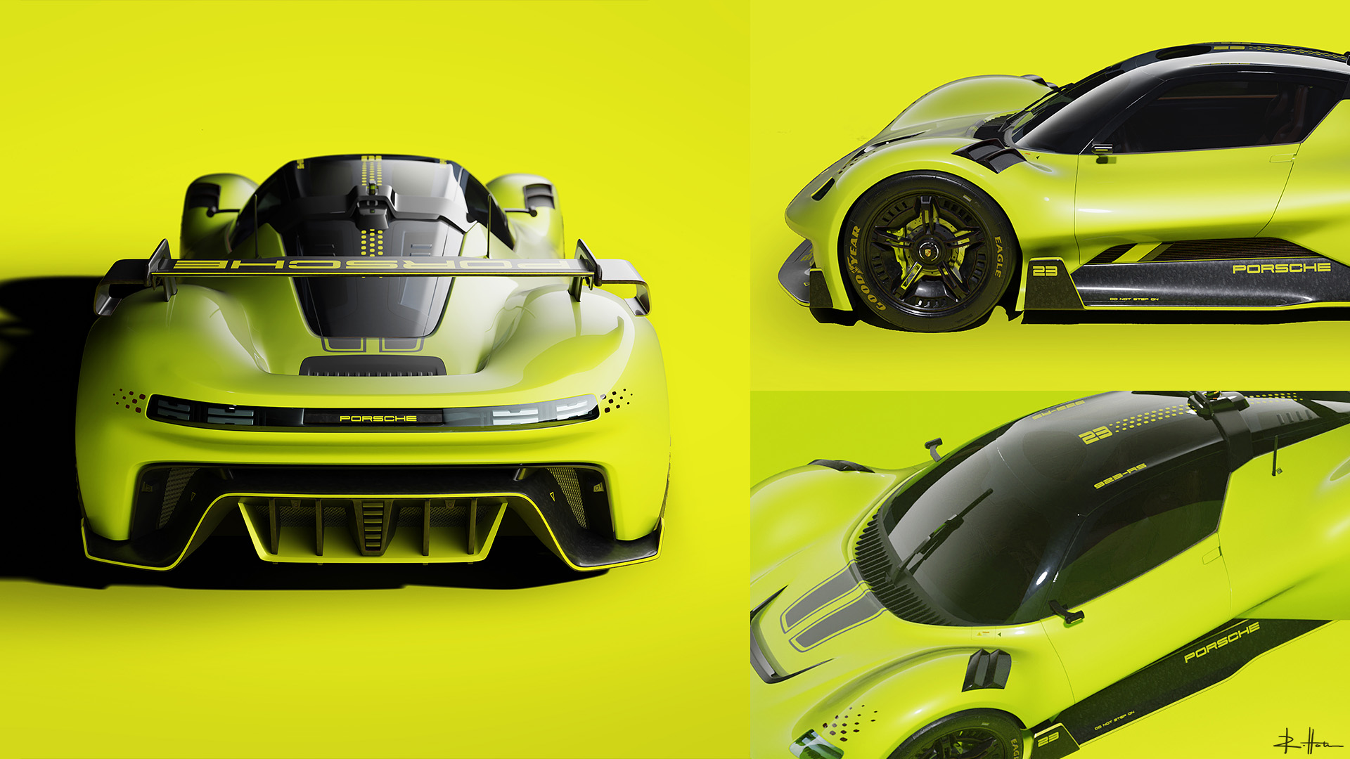 Porsche 923 Studio-Render Yellow